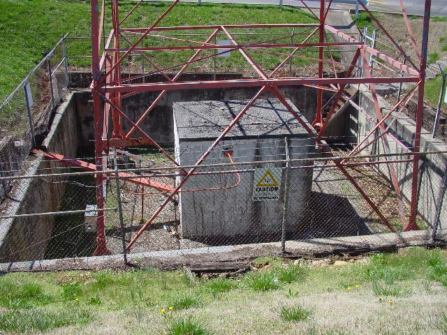 WFIR ATU building, beneath one of two towers at Towers Shopping Center