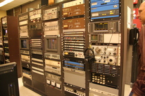 Four racks of old analog gear