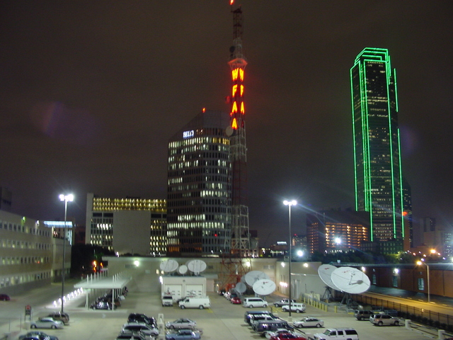 WFAA studios at night