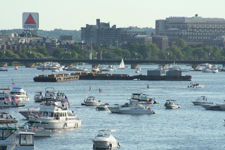 Fireworks barges