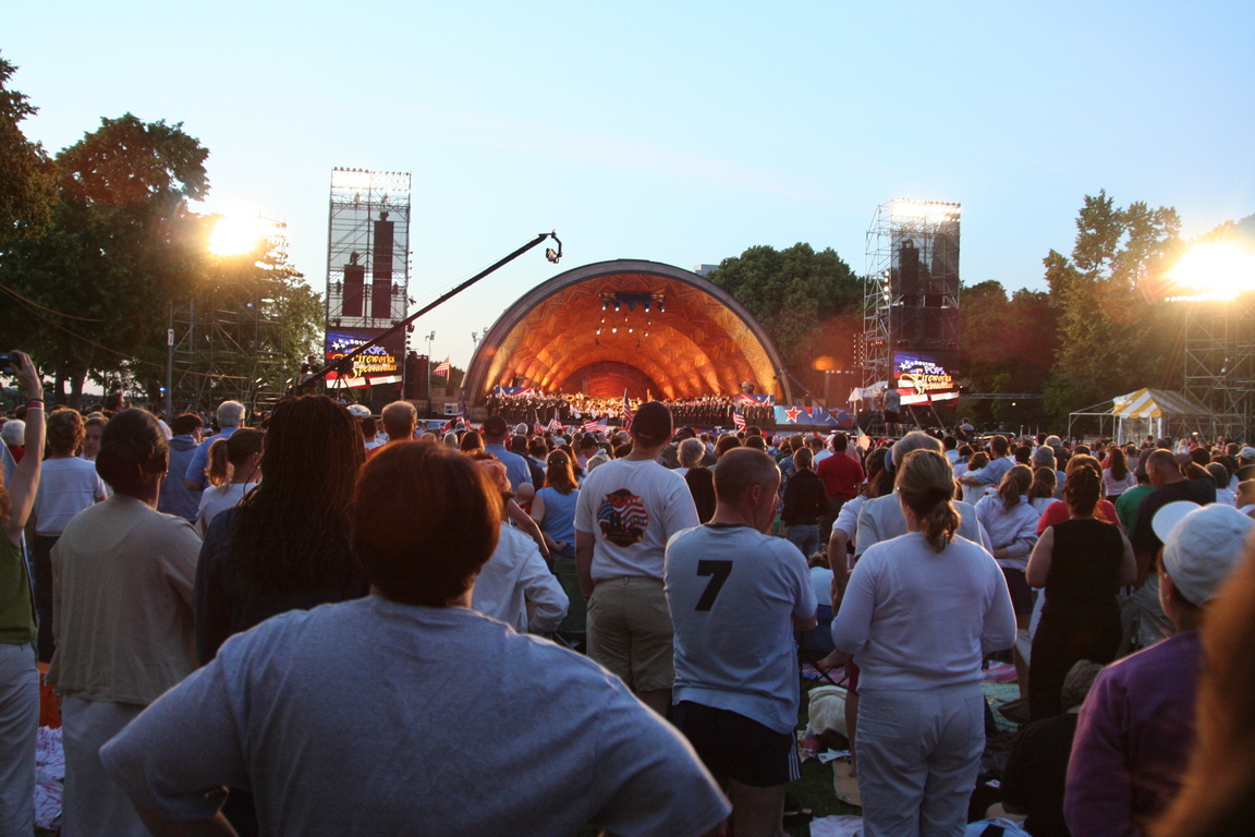 Audience on its feet for The Star-Spangled Banner