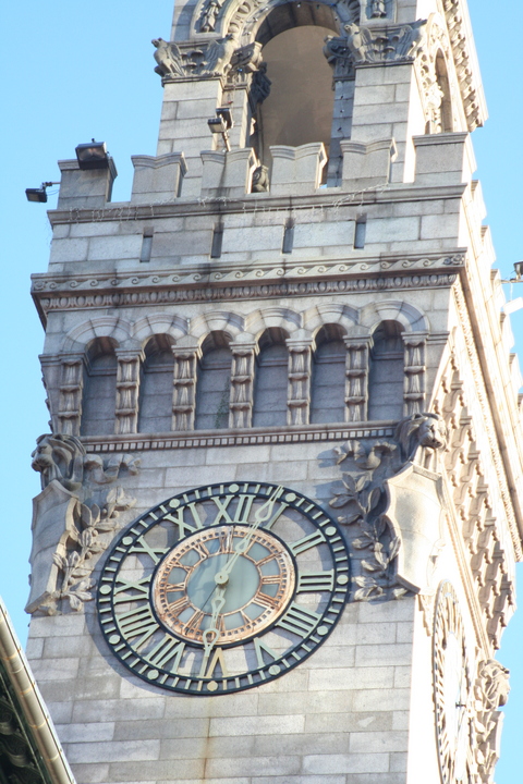 Worcester City Hall clock tower detail
